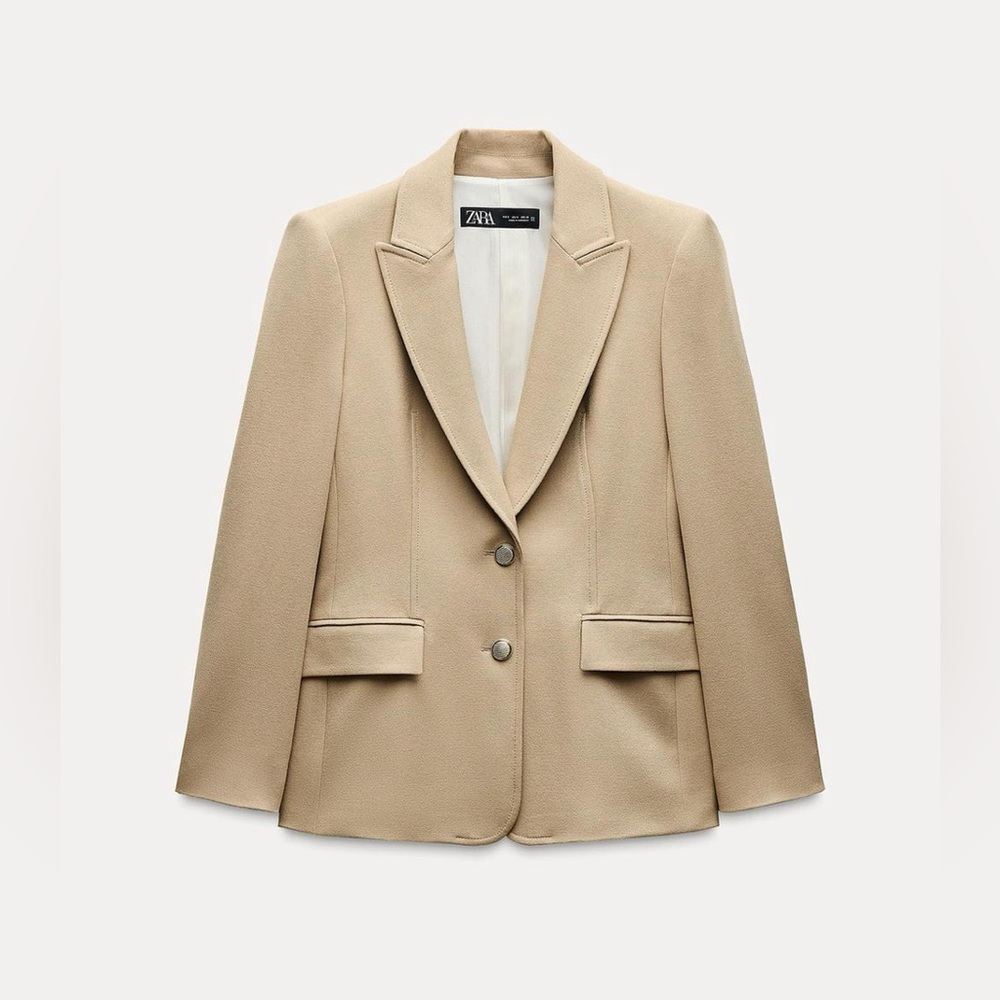 Zara Gold Button Fitted Blazer